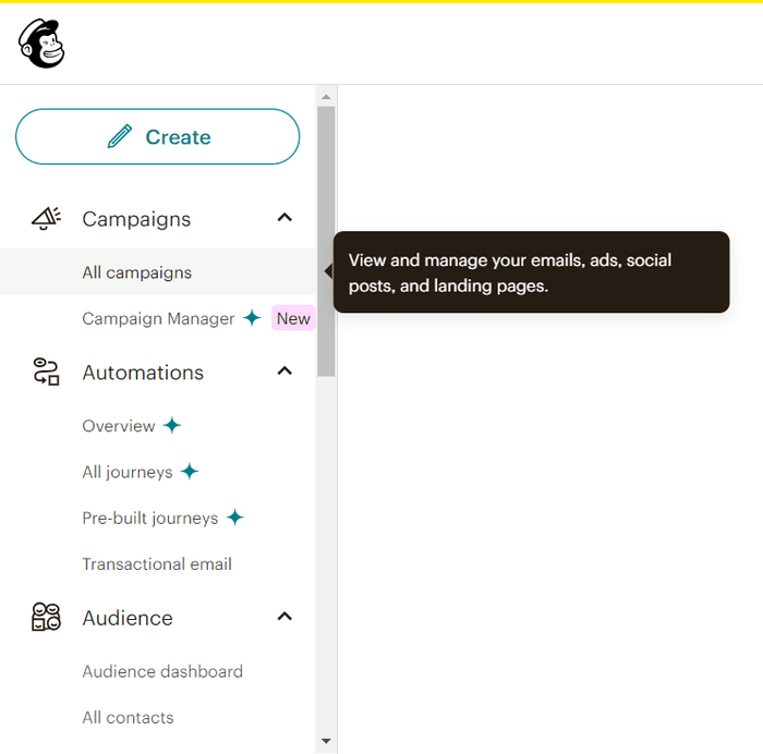 Mailchimp "All campaigns" option